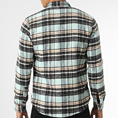 Surchemise Carreaux Y3688 Turquoise Noir
