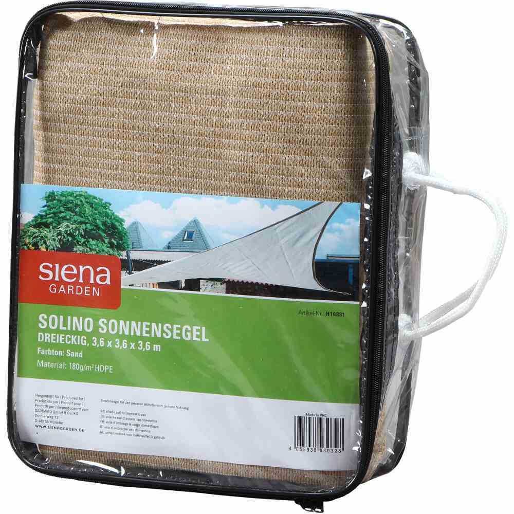 Sonnensegel SOLINO - sand - 3-eckig - 360 cm