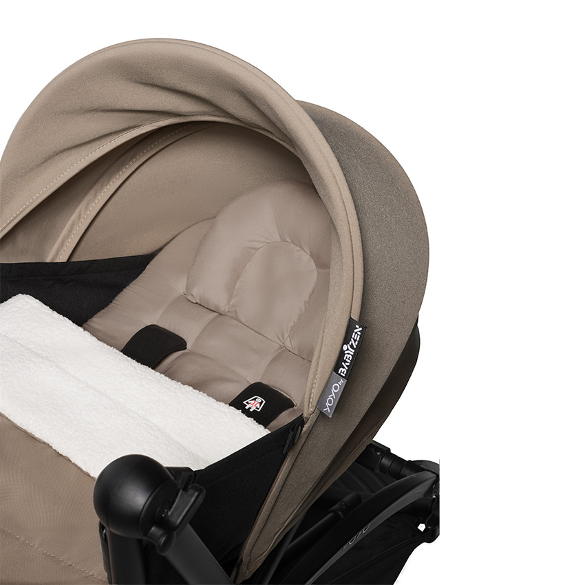 Poussette complète YOYO² nouveau pack 0+ et 6+ châssis blanc - Taupe