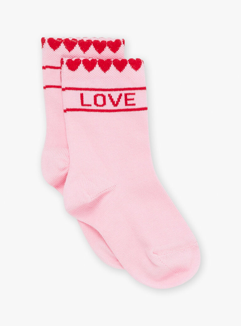 Lot de 3 paires de chaussettes rouges, roses et écrues