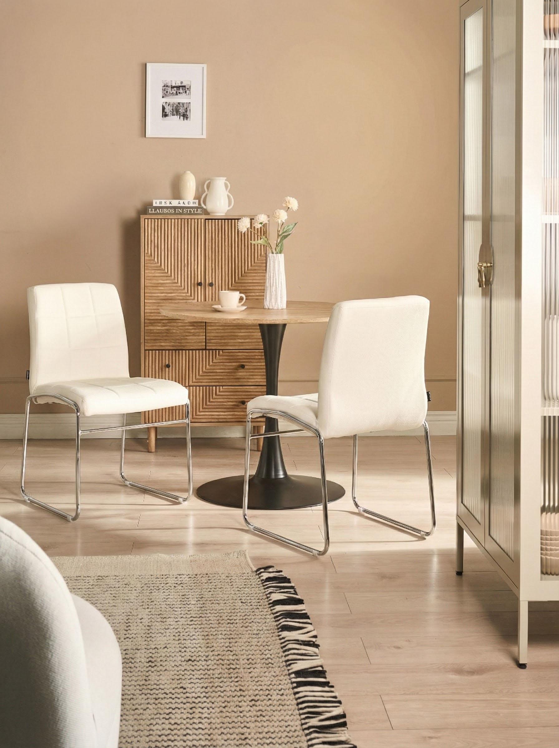 Set van 2 eetkamerstoelen KIRON Kunstleer Wit