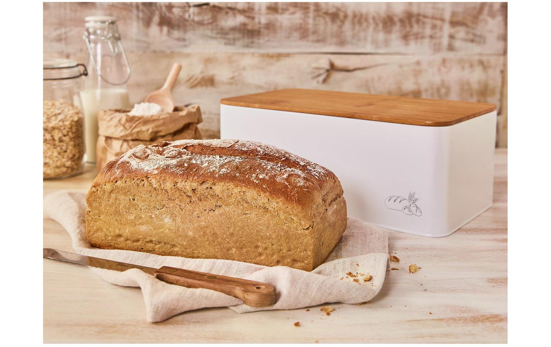 Brotkasten Laib und Seele WeissDekorativer Brotkasten mit Deckel