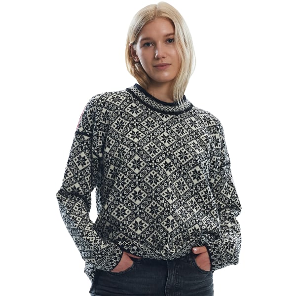 Pull DALE OF NORWAY BJORØY F SWEATER BLACK OFFWHITE RASPBERRY