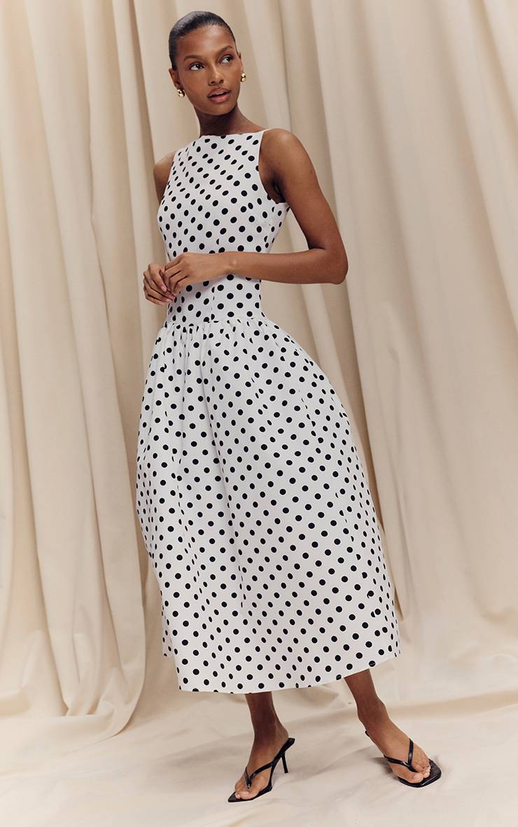Monochrome Robe Mi-longue À Taille Basse Et Imprimé Fleuri