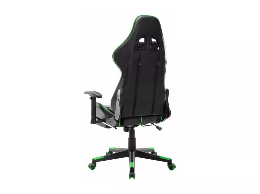 Chaise de jeu avec repose-pied Noir et vert Cuir artificiel