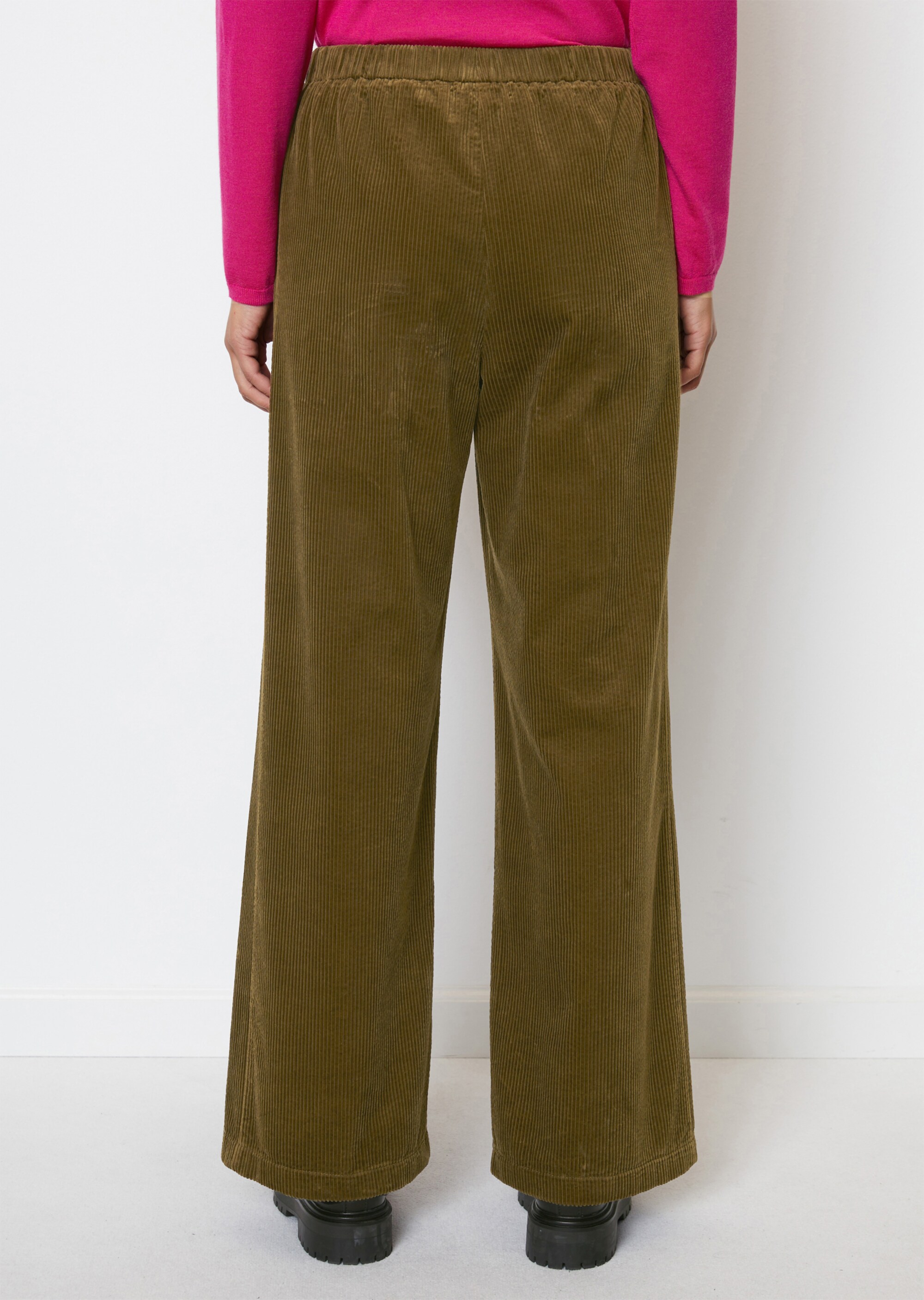 Cordhose straight mit teil-elastischem Bund