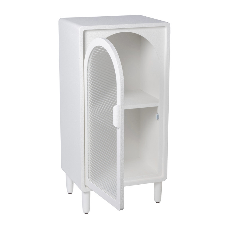 2 vakkenkast Zaha organic met deur - MDF - wit - 94x46x35 cm
