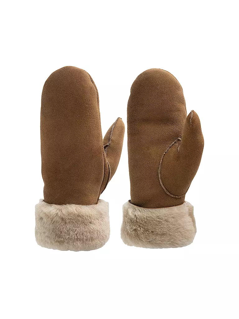 PEARLWOOD Lederhandschuhe - Fäustlinge FIONA camel
