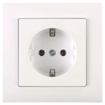 Schneider Merten System-M Enkel Geaard Stopcontact Actief Wit