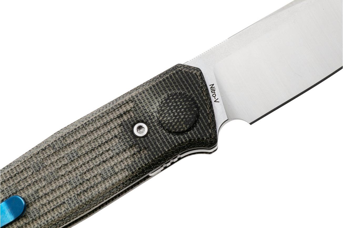 Reate PL-6 Satin Nitro-V, Green Micarta, zakmes