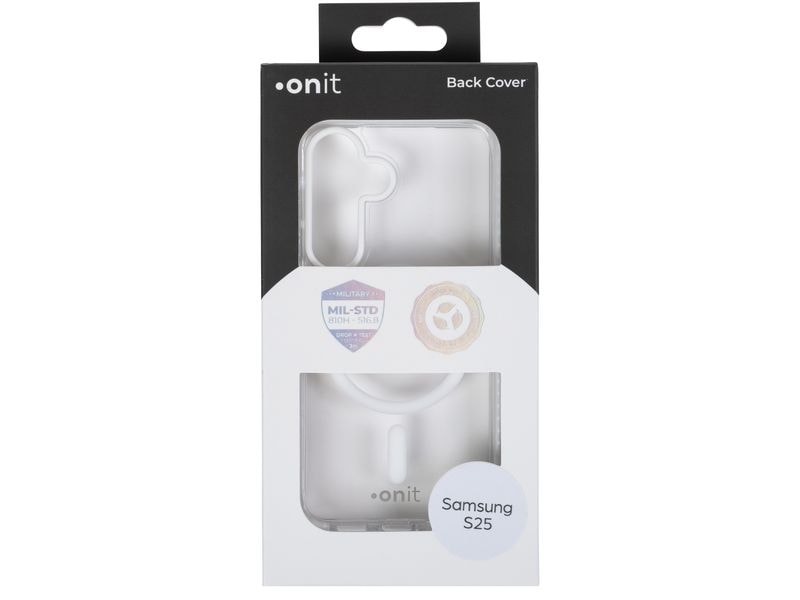 onit Back Cover Armorix Galaxy S25 Weiss transparent MagSafe-kompatible Schutzhülle, fallgeprüft nach MIL-STD-810H