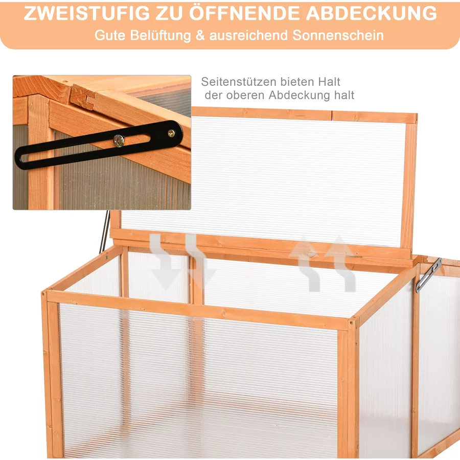 Outsunny Hochbeet mit Holzrahmen orange