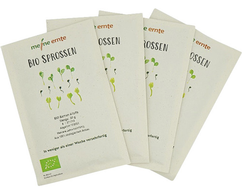 Biologische kiemset, Sprouts, My Harvest 'Kitchen Kick', set van 4
