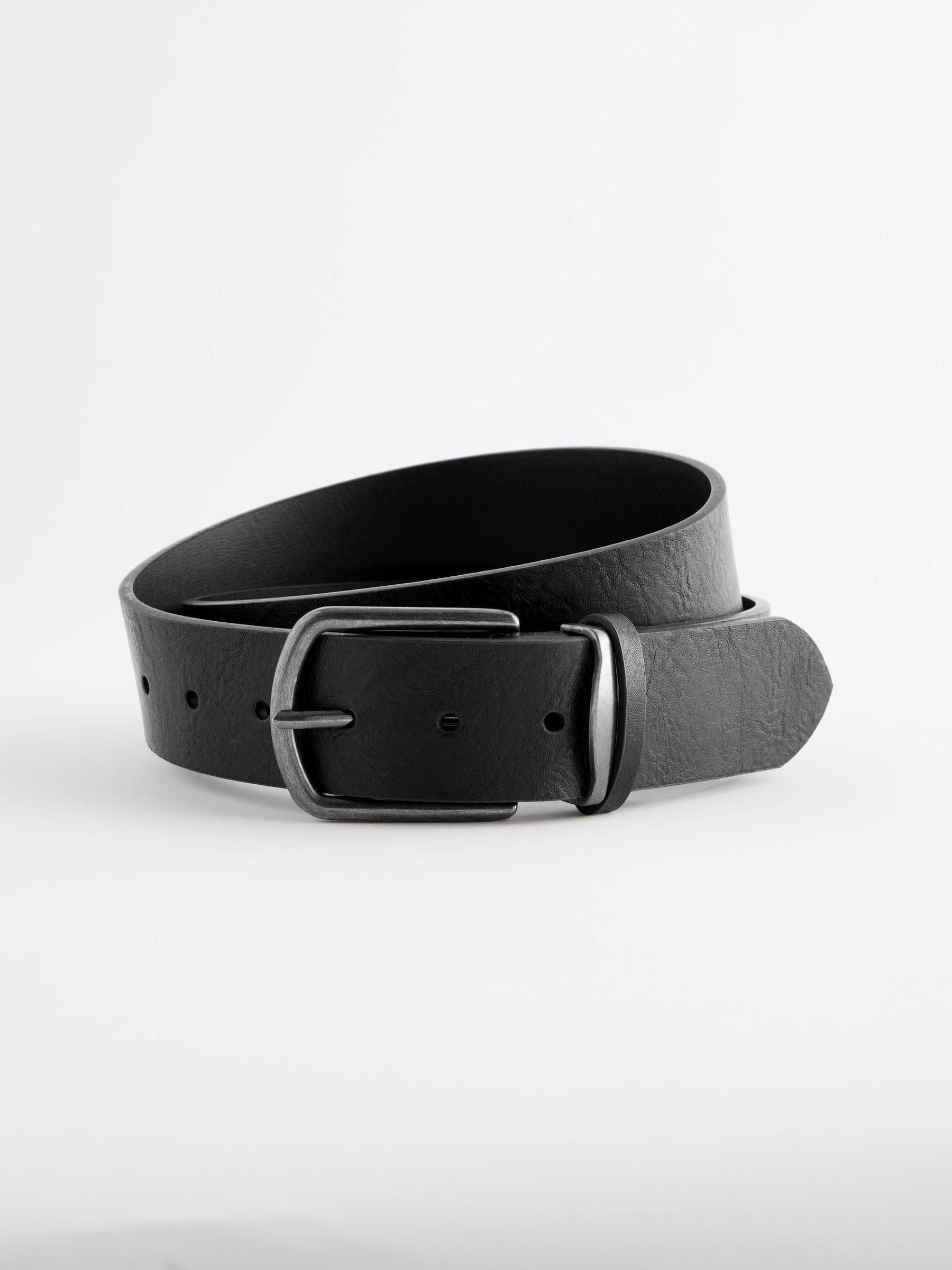 Zwart - Distressed Faux Leather Belt