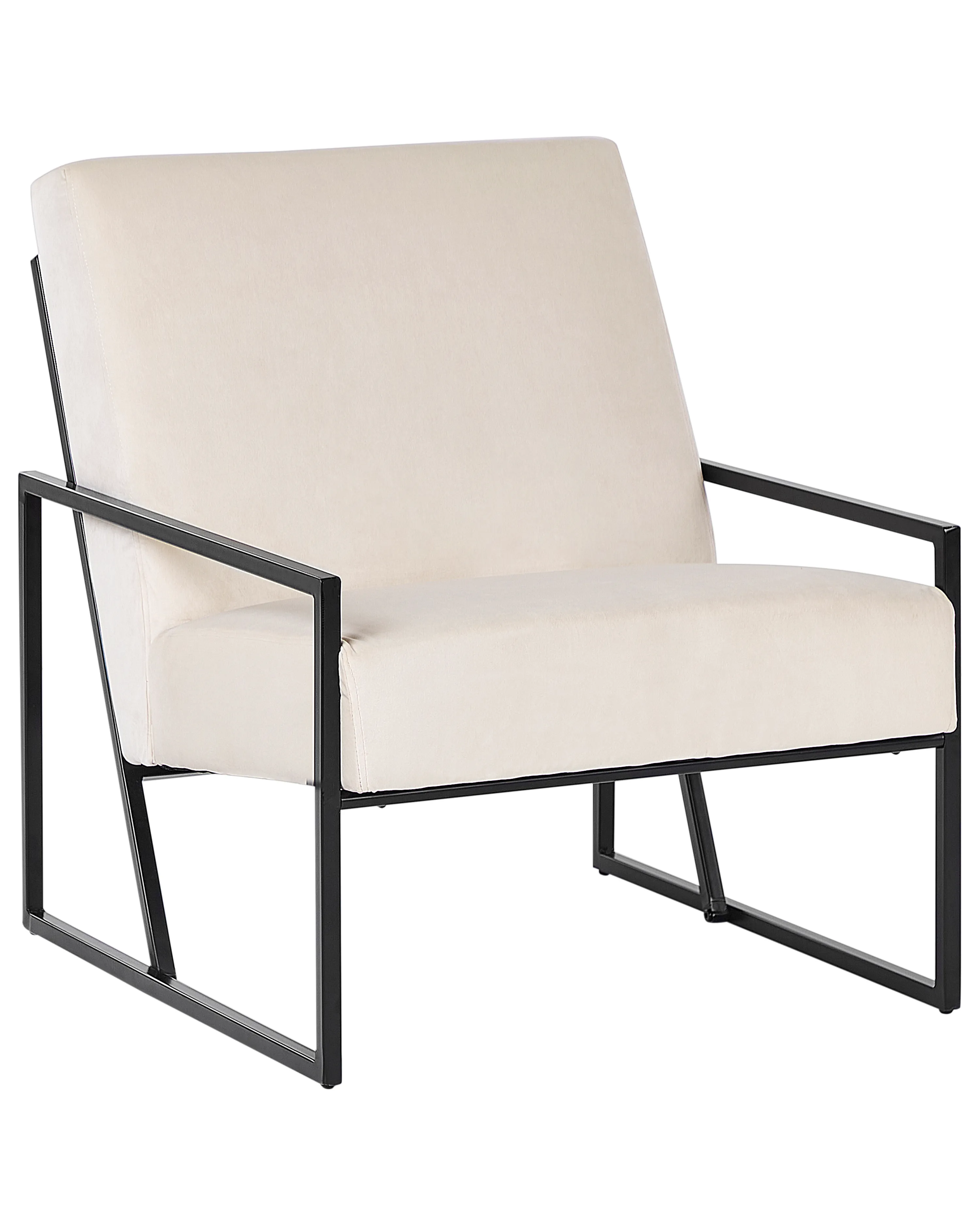 Fauteuil DELARY Fluweel Lichtbeige
