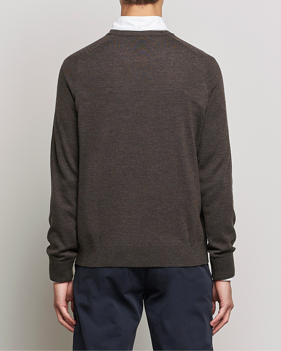 Morris Merino O-neck Brown Melange