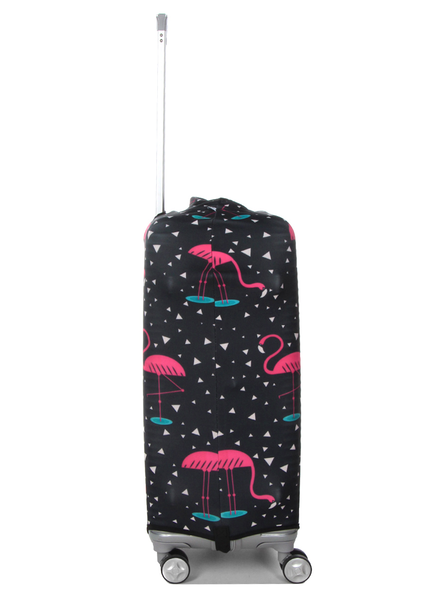 Housse de valise Periea Black with Pink Flamingos M