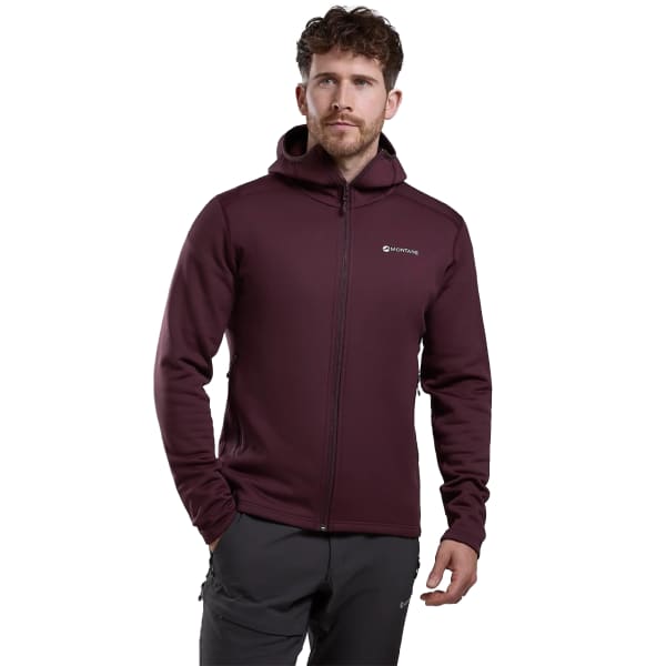 Veste polaire randonnée MONTANE FURY HOODIE DARK GARNET