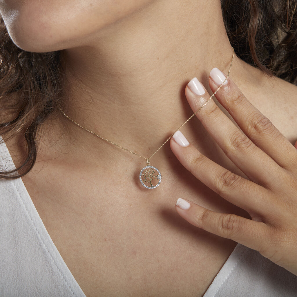 Collier Darell Or Jaune Oxyde De Zirconium