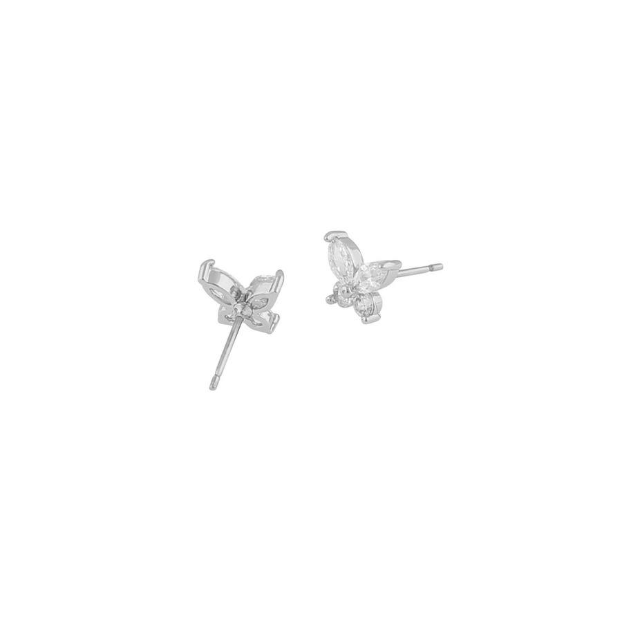 Snö Of Sweden Meya Butterfly Small Earring Silver/Clear Onesize