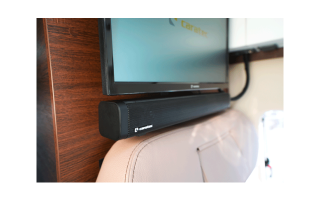 Caratec CAS102 Audio Soundbar für Wohnmobil-TV-Geräte / Smartphone mit Klinkenstecker inklusive TV Halterung