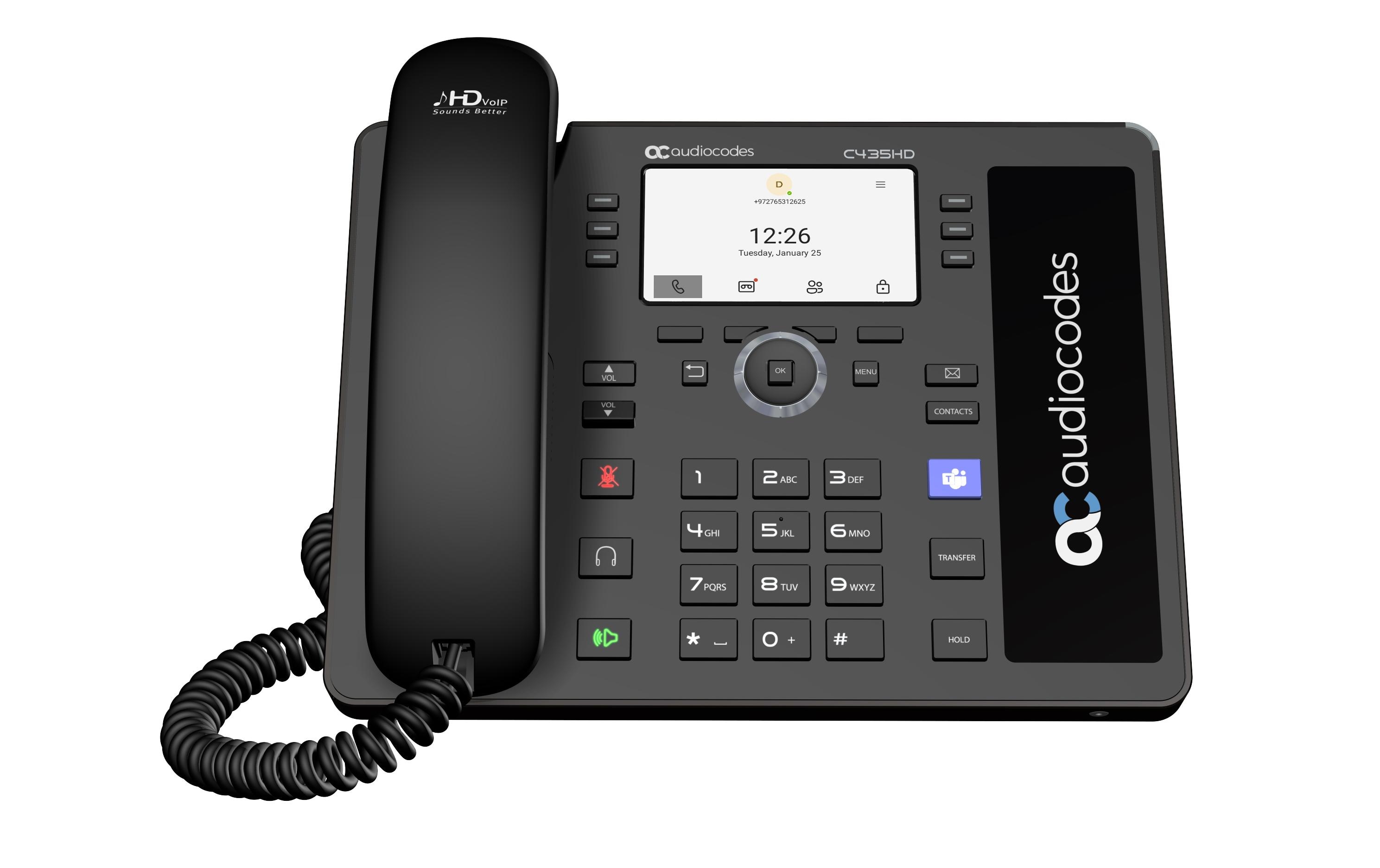 Tischtelefon C435HD Microsoft Teams Schwarz<br>Ein günstiges, Microsoft Teams natives Gerät für den Einstieg/Gemeinschaftsbereiche