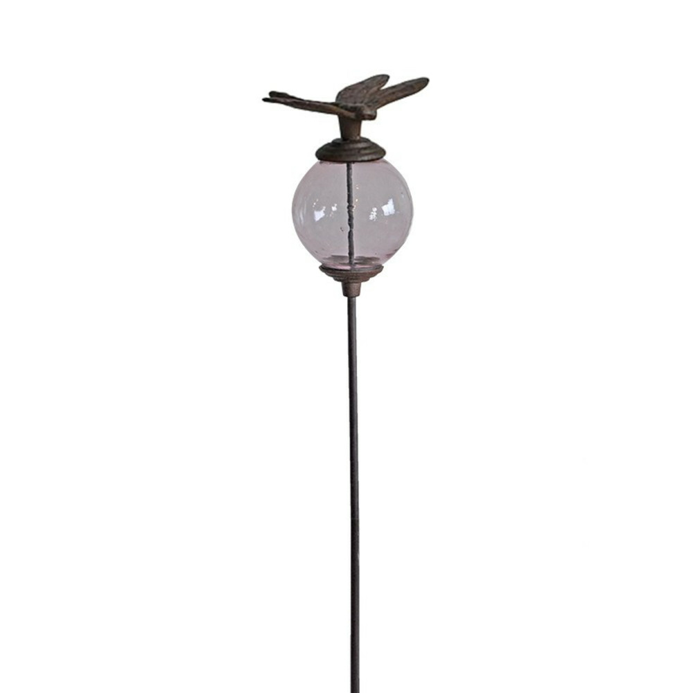 Tuteur boule libellule rose 10x117cm