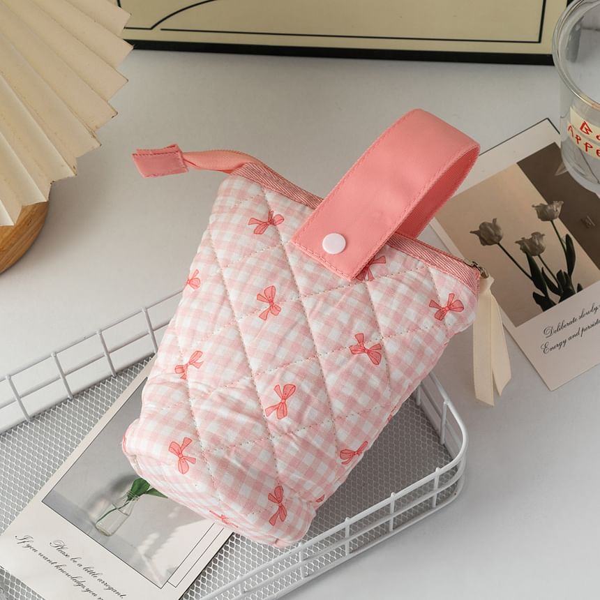 Milha - Gewatteerde make-uptas / etui met strik