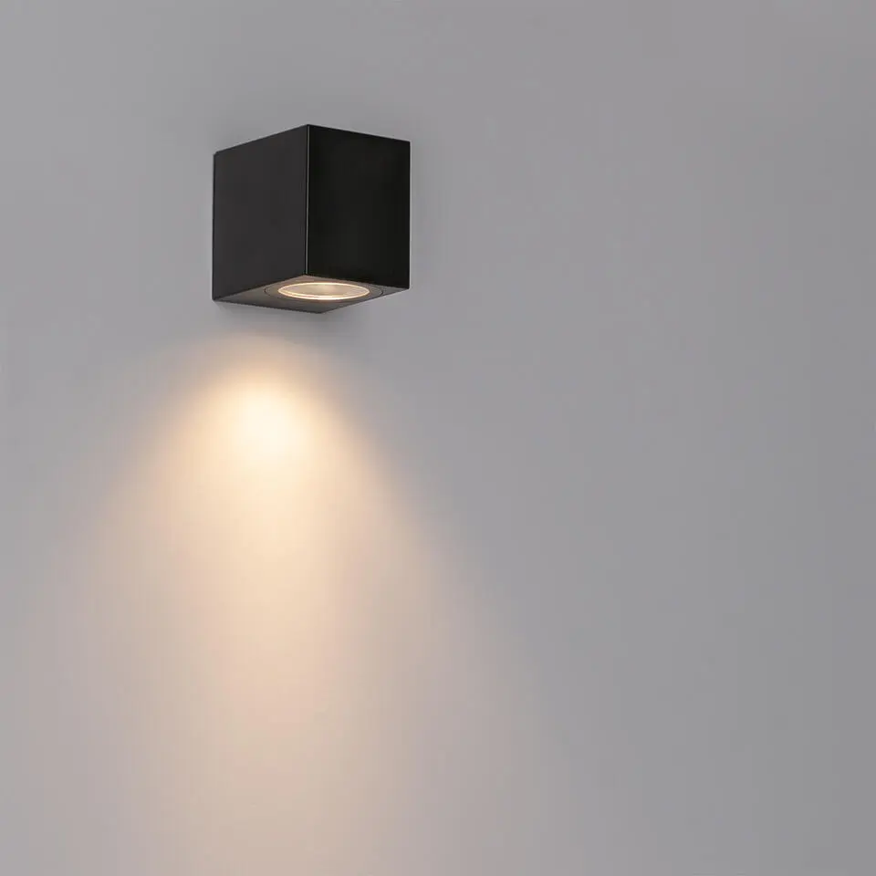 Qazqa wandlampen buiten baleno zwart gu10