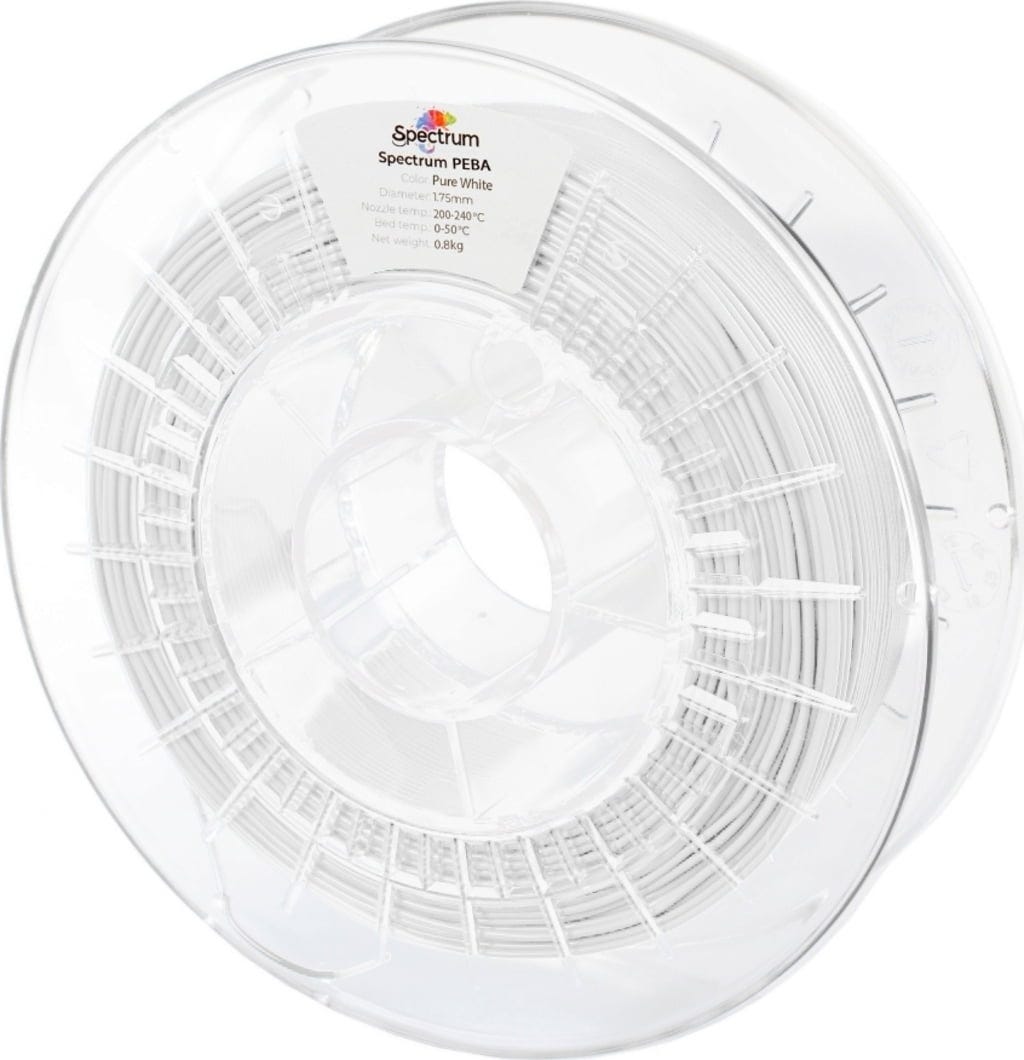 Spectrum  PEBA Pure White, 1,75 mm / 800 g    High-Performance-Flexibilität für anspruchsvolle Anwendungen in Pure White
