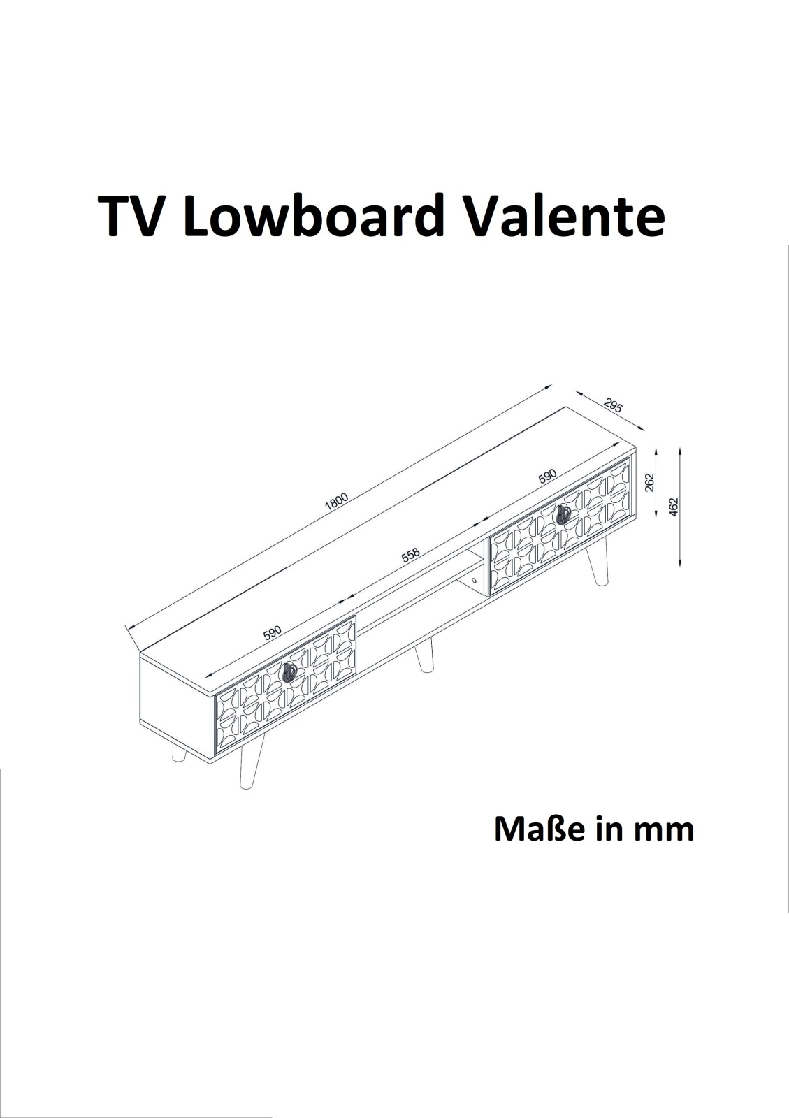 TV-Lowboard - Walnuss-dunkelgrün - 180 cm