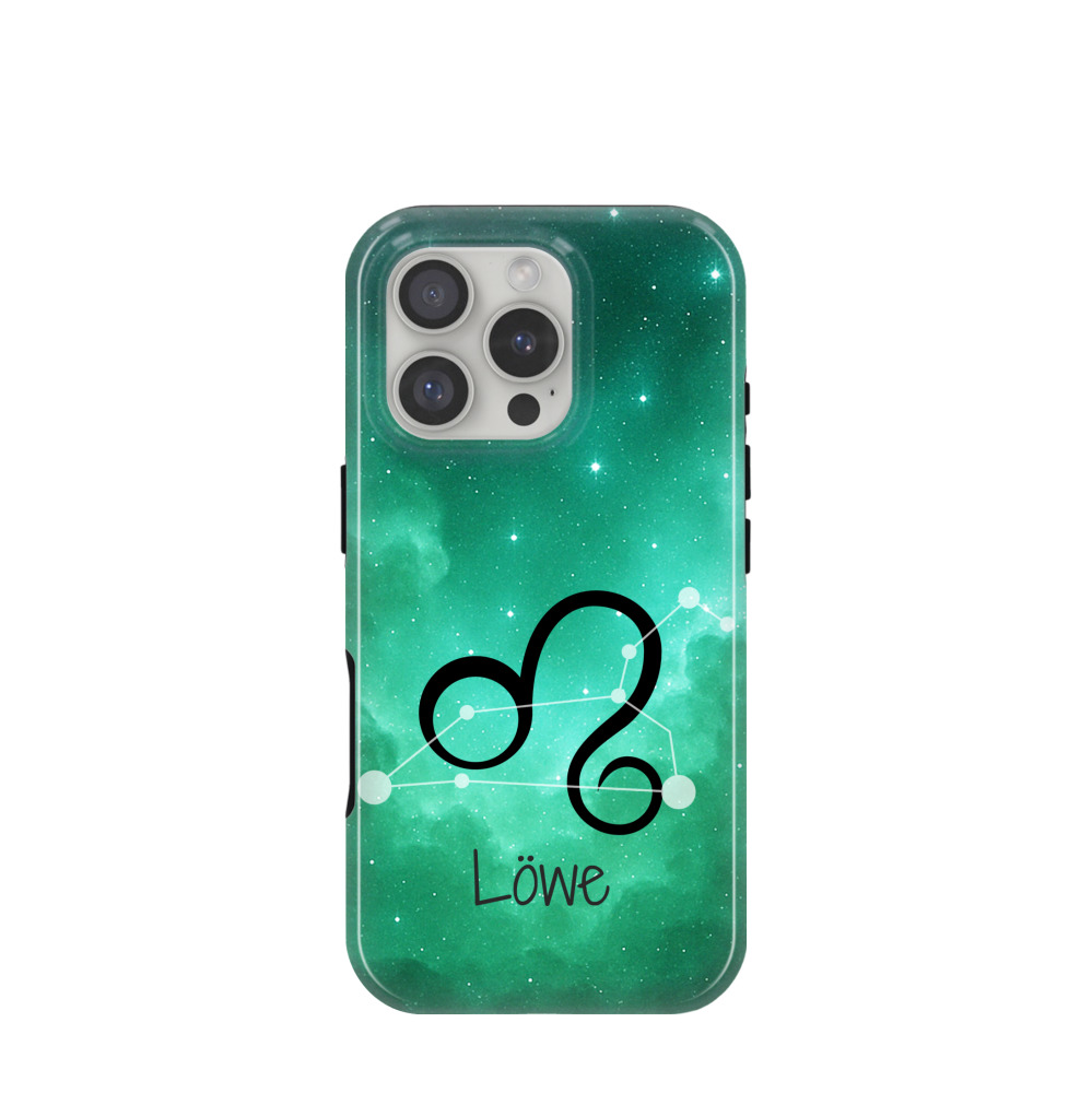 iPhone 16 Pro Hybrid (Kunststoff / Gummi) Hülle Löwe 2 - Grün