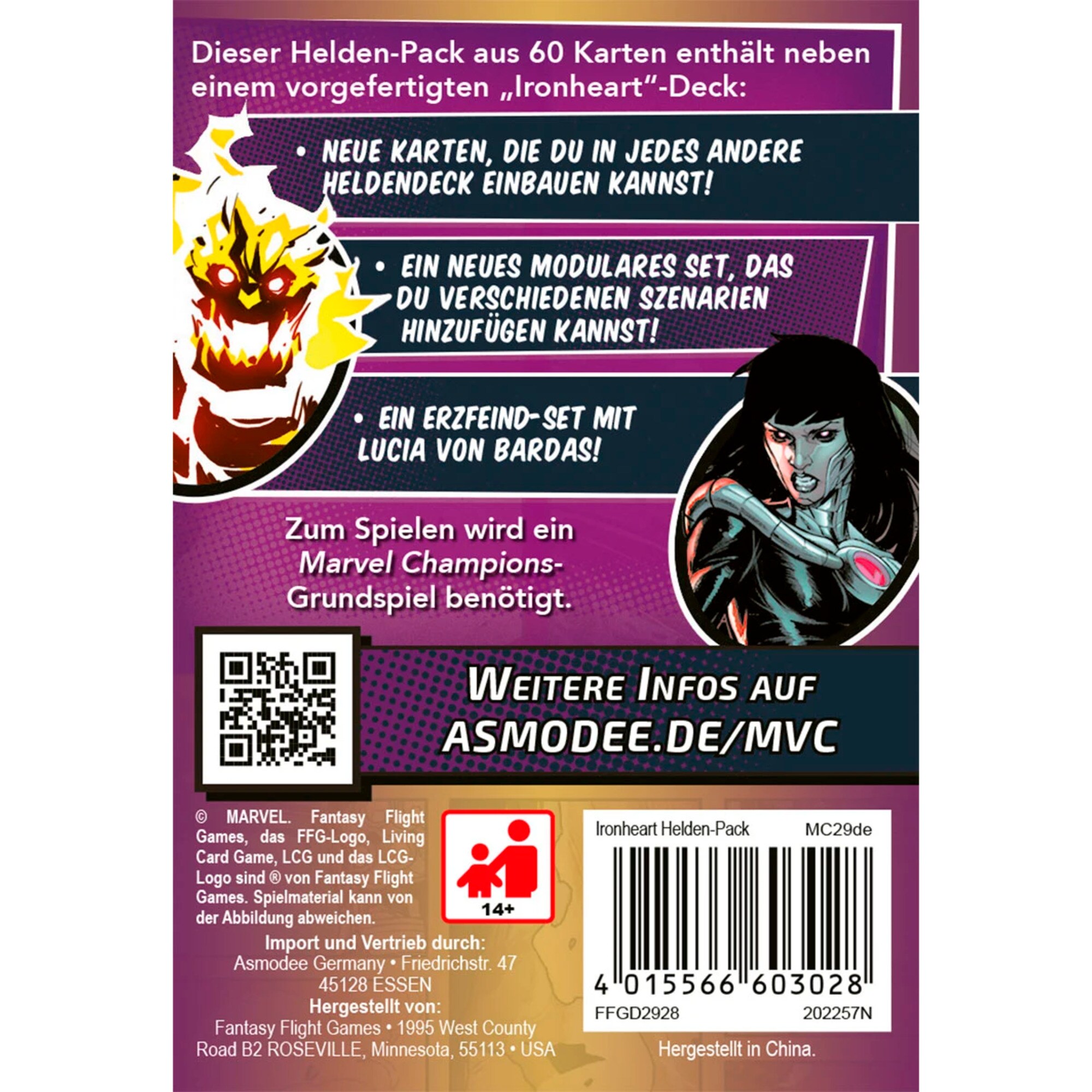 Asmodee Kartenspiel Marvel Champions: Das Kartenspiel - Ironheart (Helden-Pack)