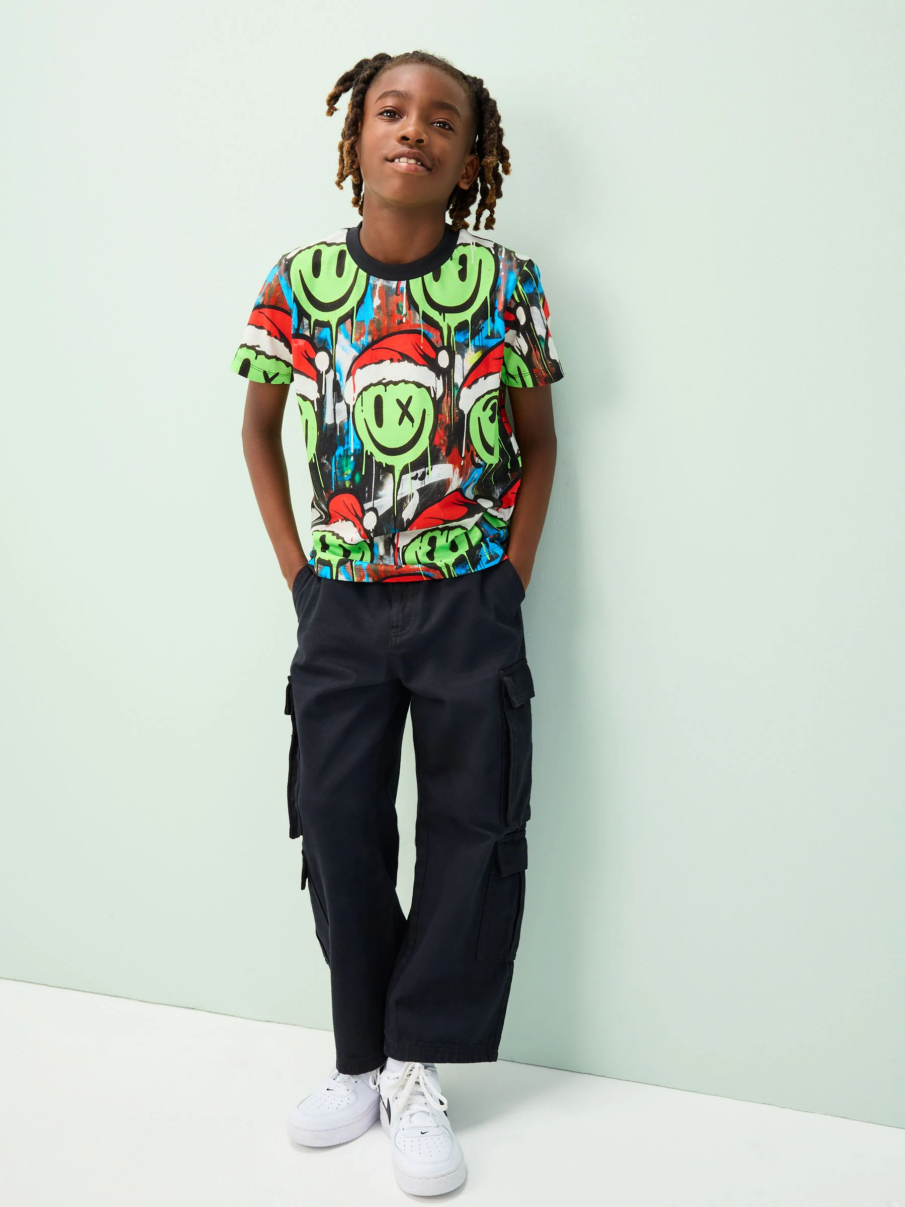 Multi Graffiti Smile - Kerst-T-shirt met korte mouwen (3-16jr)