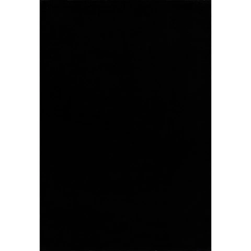 Uni Effen Laagpolig Vloerkleed Modern Zwart - 300x400 CM