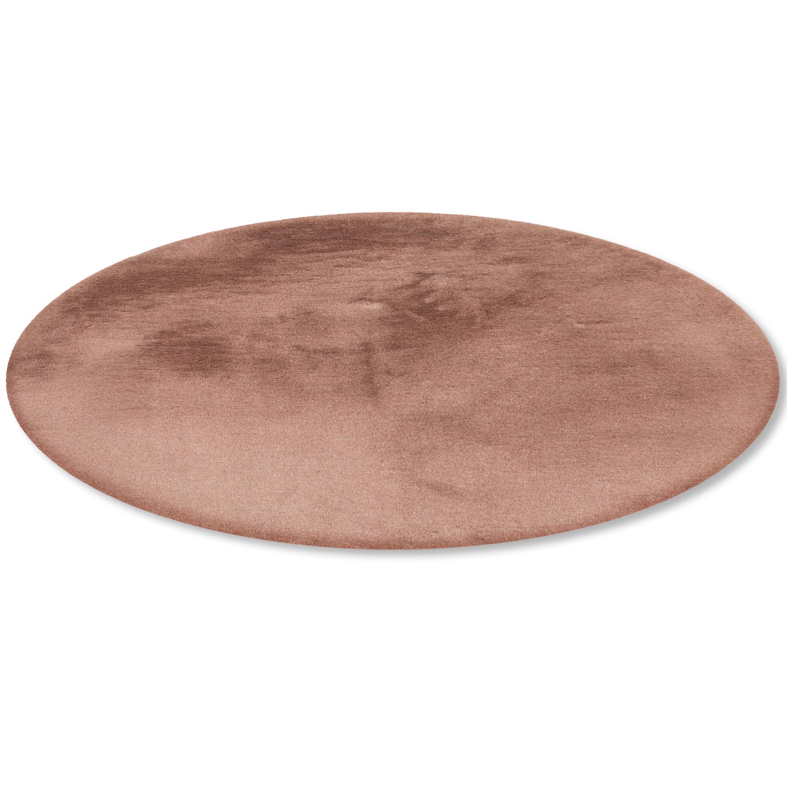 Kunstfellteppich - taupe dunkel - Ø 100 cm