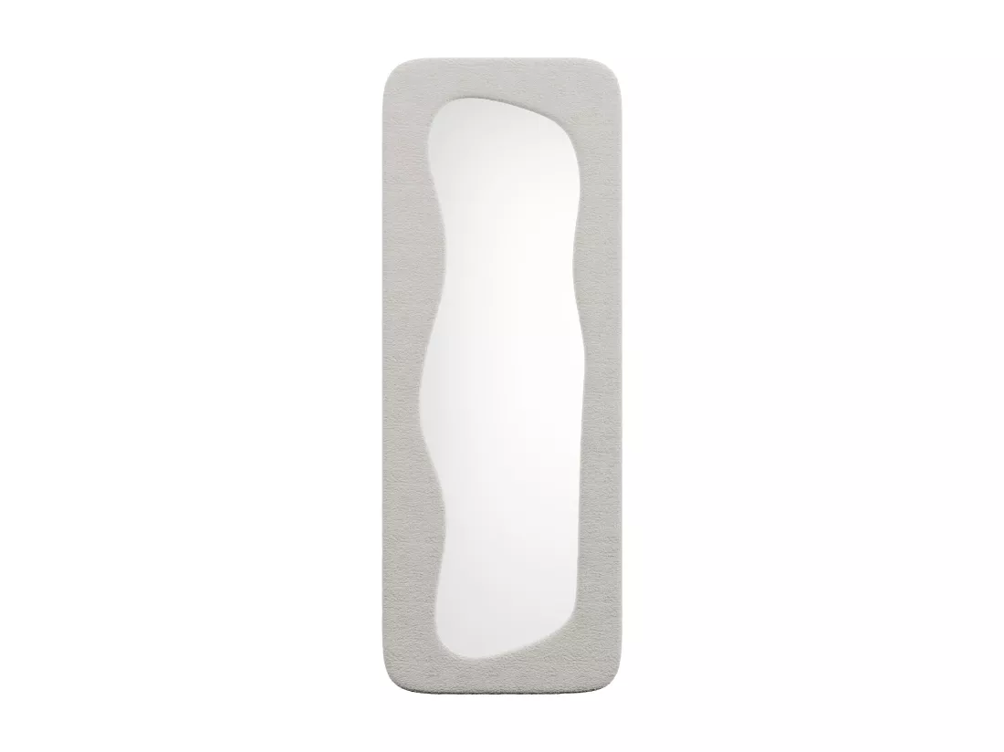 Miroir organique en tissu bouclette - L. 60 x H. 160 cm - Ivoire - HAIMEI