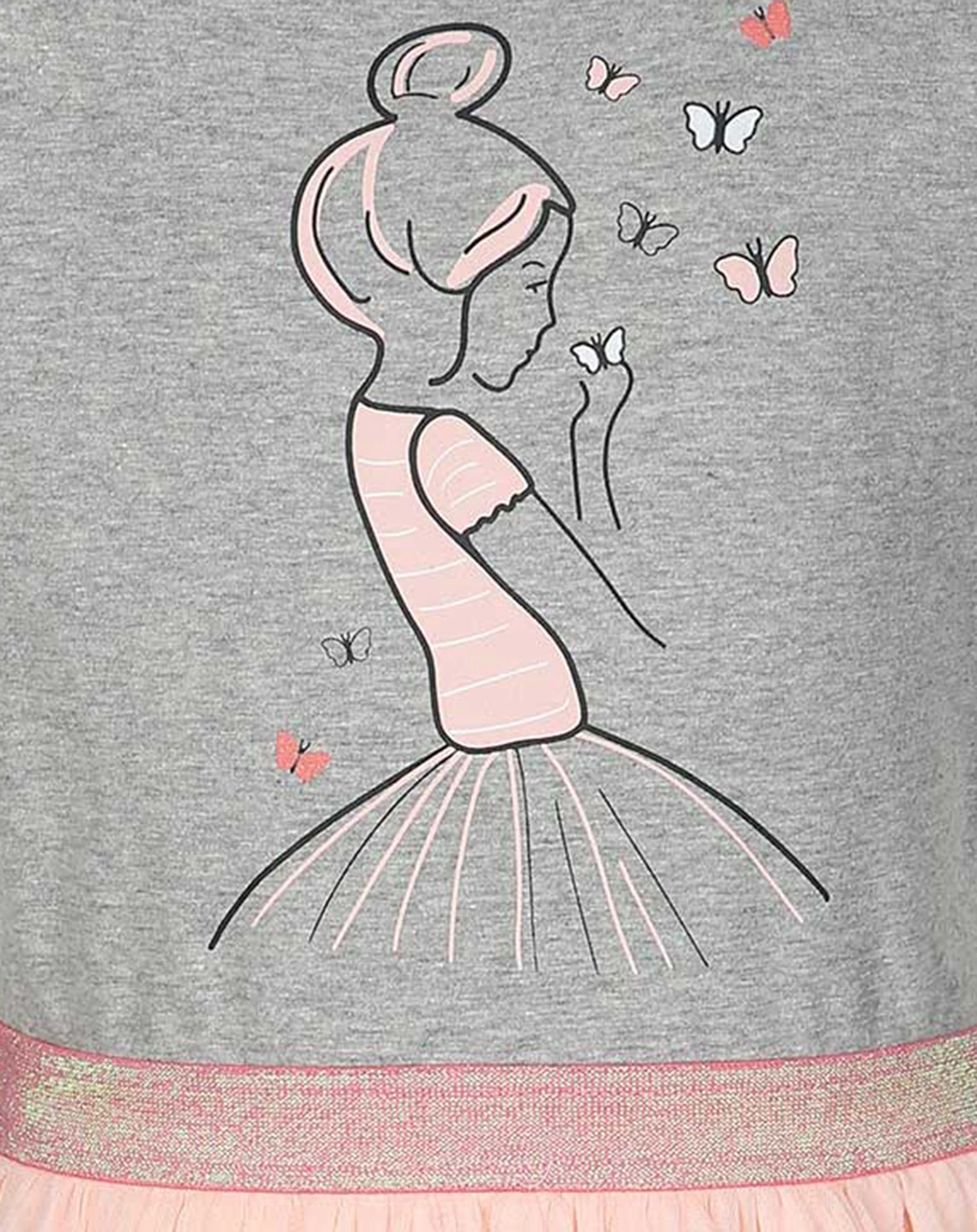 Kurzarm-Kleid BALLERINA in rosa/grau