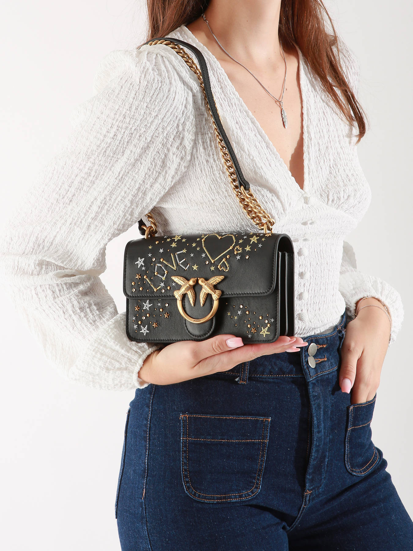 Sac bandoulire Love bag icon cuir PINKO