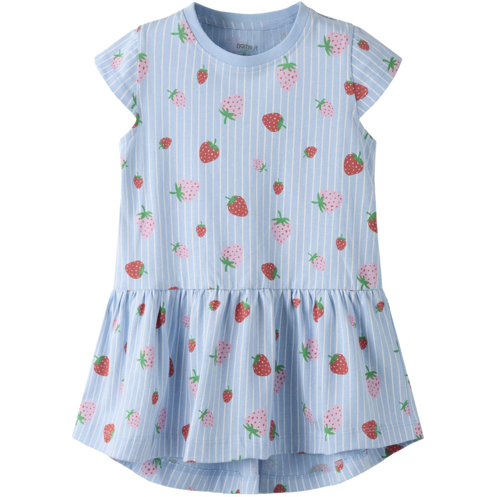 Køb Name It Chambray Blue Striped Strawberry Nmfvigga Capsl Kjole F1 Noos