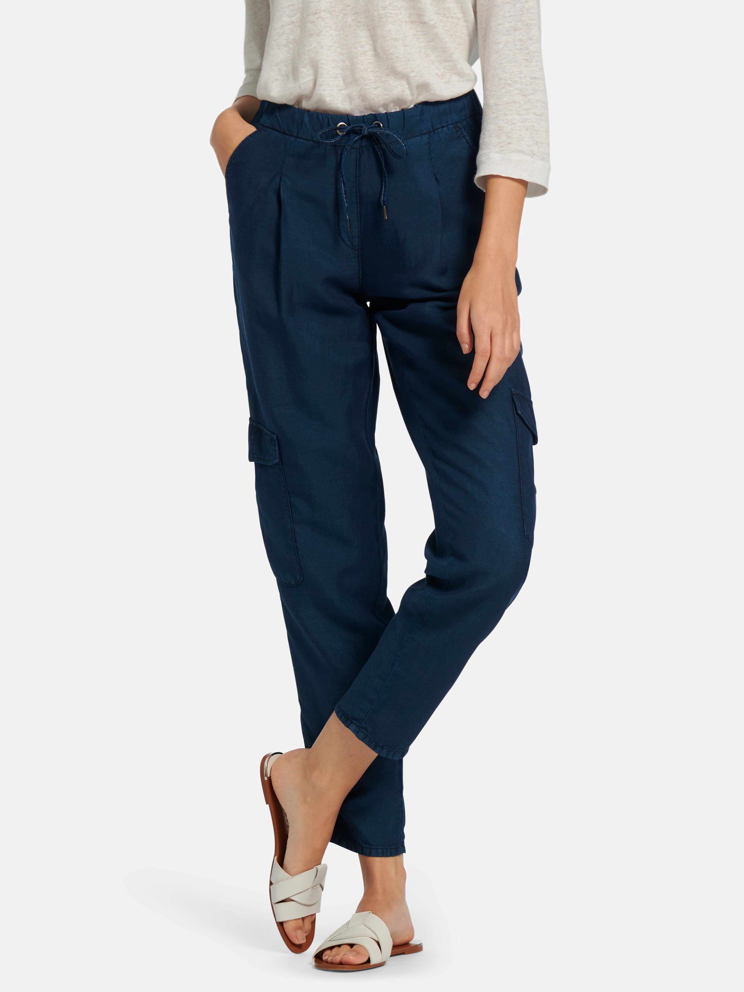 Knöchellange Relaxed Fit-Schlupf-Hose