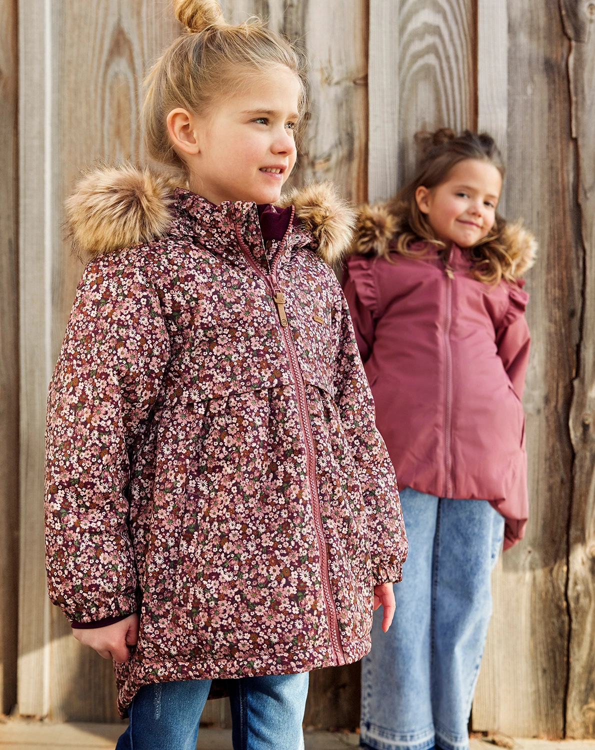 Schneejacke BIRGA mit Kunstfellbesatz in roan rouge