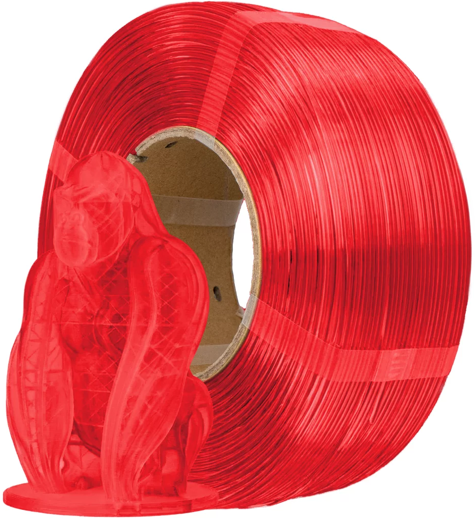 AzureFilm  PETG Hyper Speed Refill Red Transparent, 1,75 mm / 1000 g    Universal Filament ohne Spule