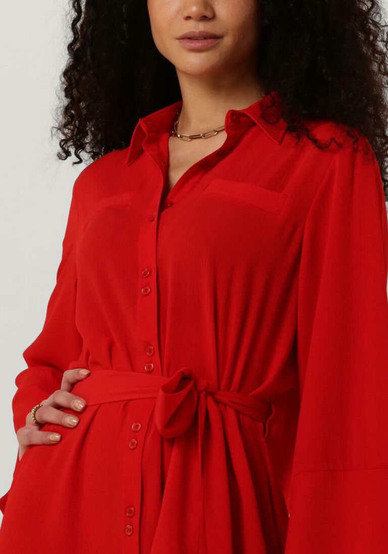 CHPTR-S rode chptr-s midi jurk necessity dress