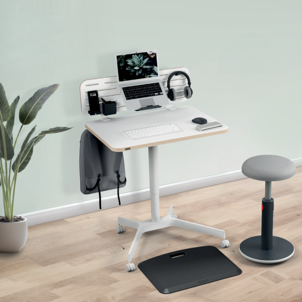 Bureau manuel compact - assis-debout - blanc - Leitz Ergo