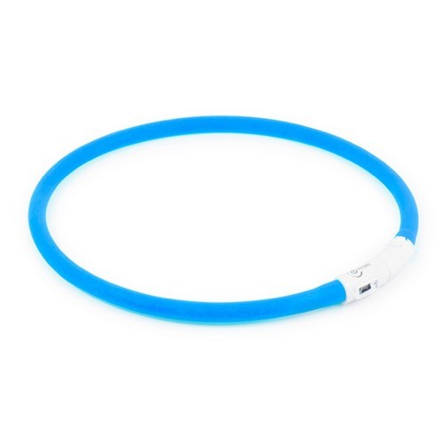 Coleira de segurança com visão noturna recarregável via USB, azul.