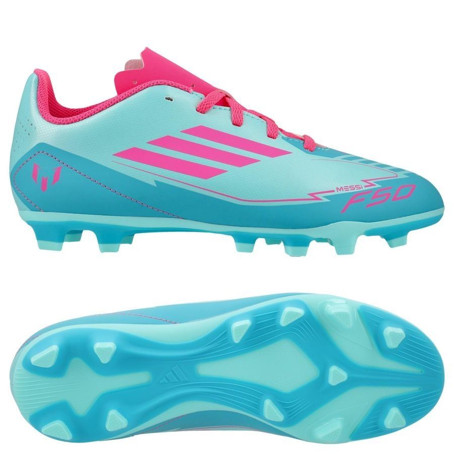 adidas F50 Messi Club FxG La Vida Tropical - Flash Aqua/Lucid Pink/Lucid Cyan Enfant