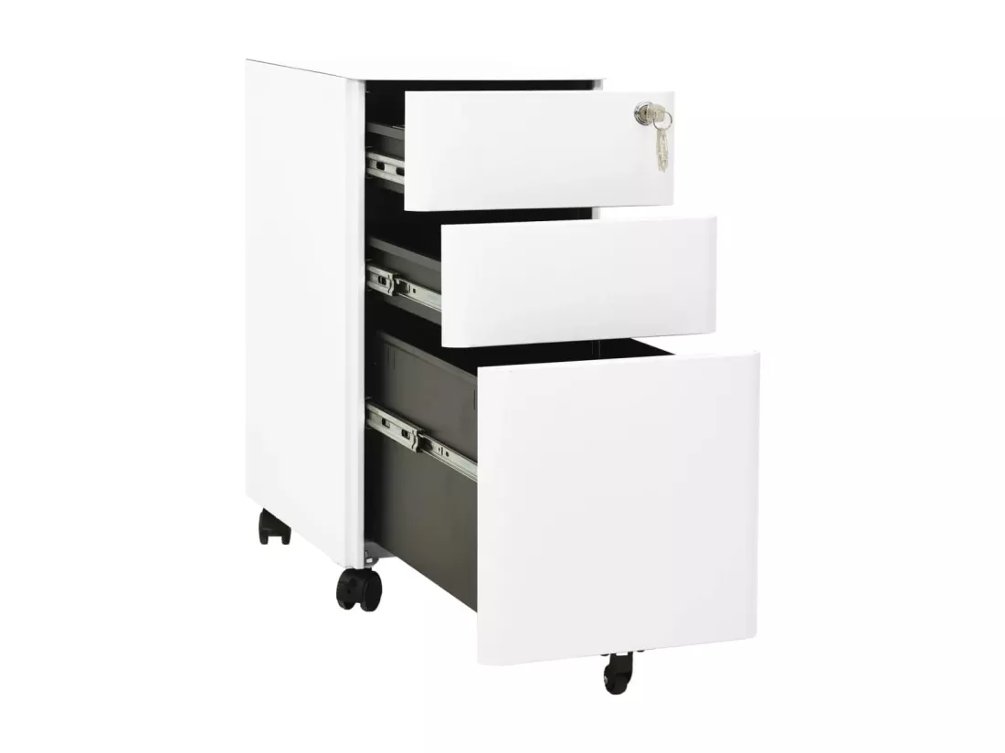 Classeur mobile Blanc 30x45x59 cm Acier