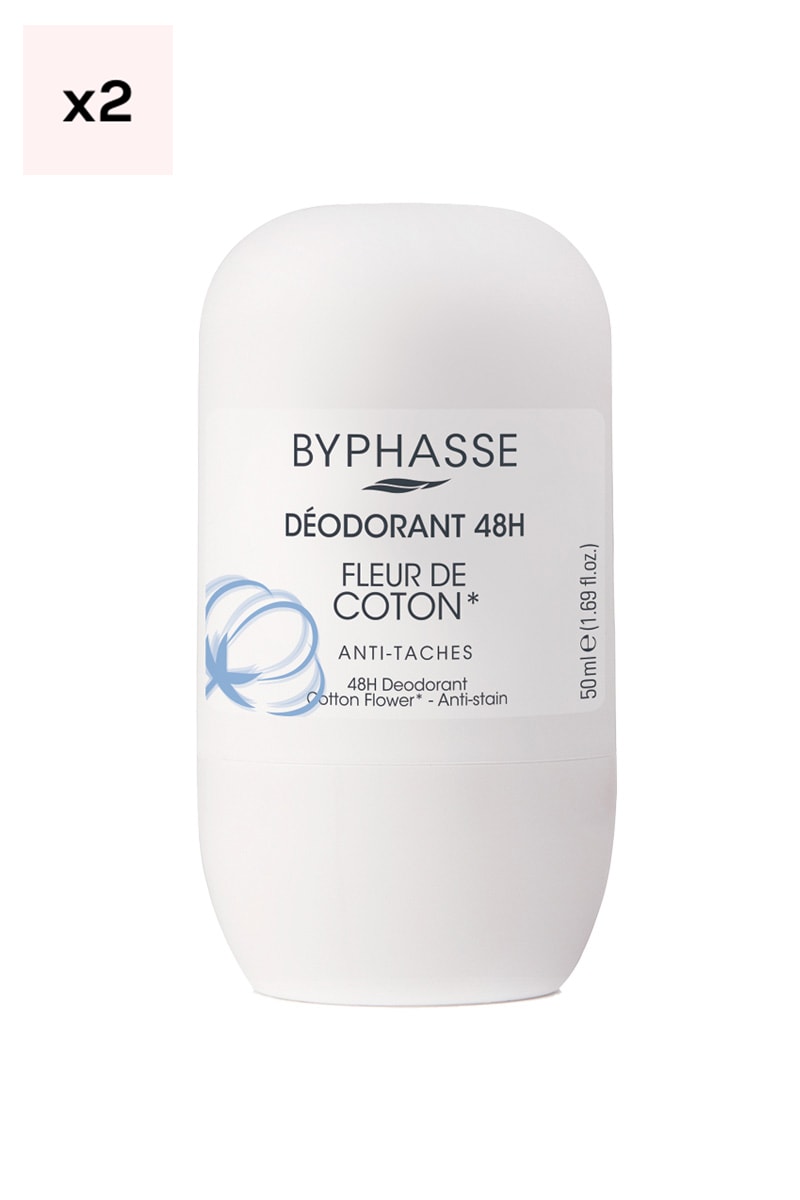 Déodorants roll-on 48h - Fleur de coton - 2 x 50 ml