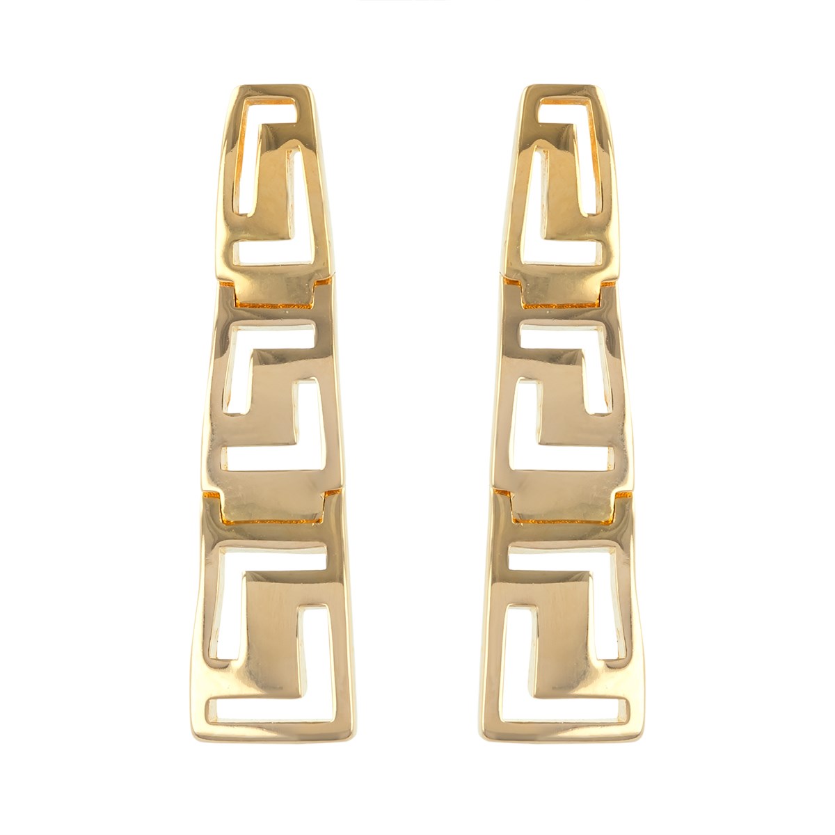 Boucles d'oreille plaqué or forme rectangle